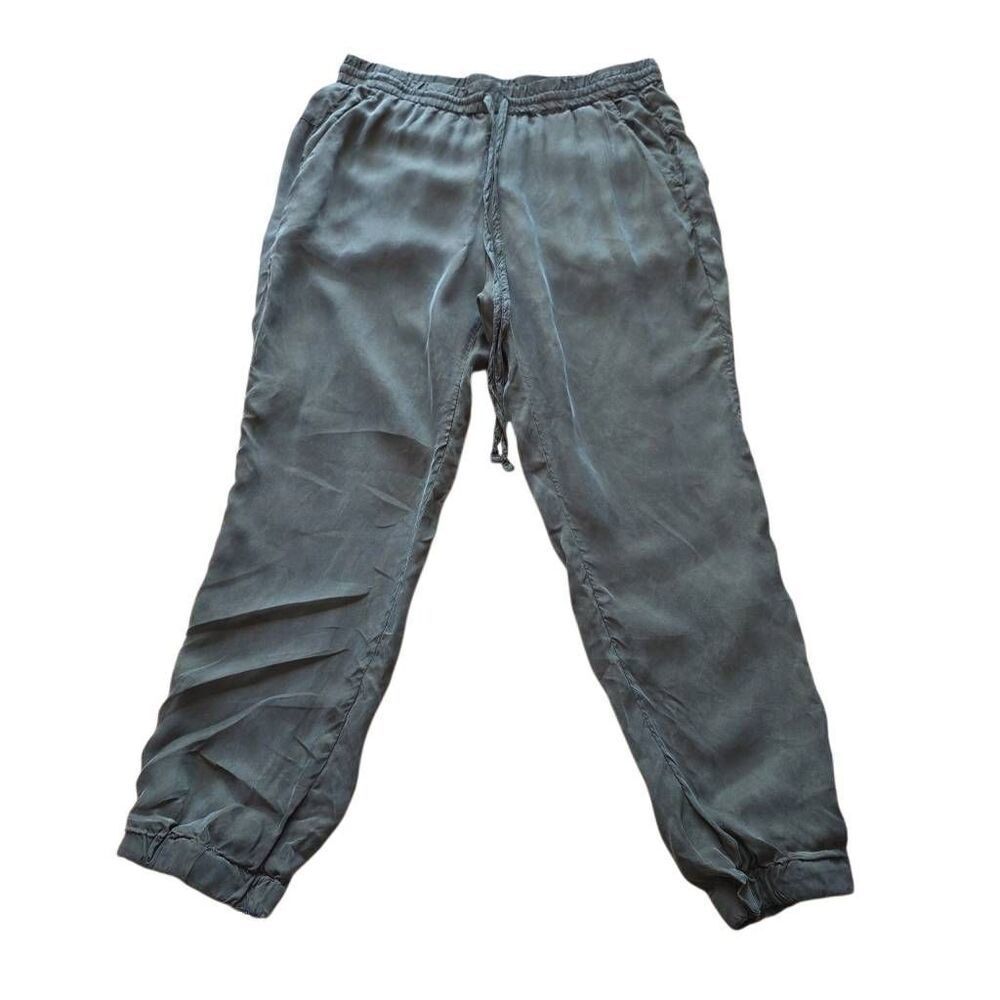 Johnny was womens Sz S cupra olive green silky Alice jogger trousers